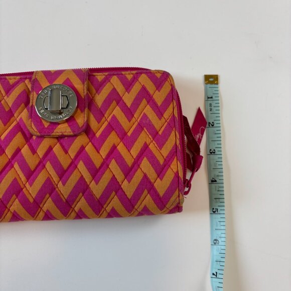 Vera Bradley Matched Set Zigzag Quilted Crossbody Bag Wallet Set Pink/Orange - Picture 9 of 12